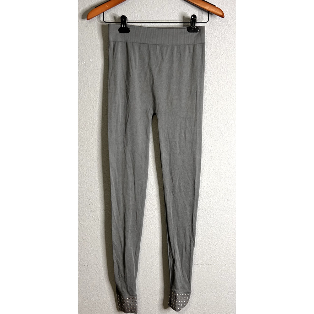 Alberto Makali Womens S/M Gray Yogo Lounge Pants with‎ Rhinestone Ankle Hems